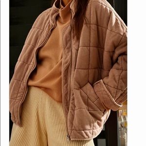Dolman Quilted Knit Jacket in Misty Mauve
